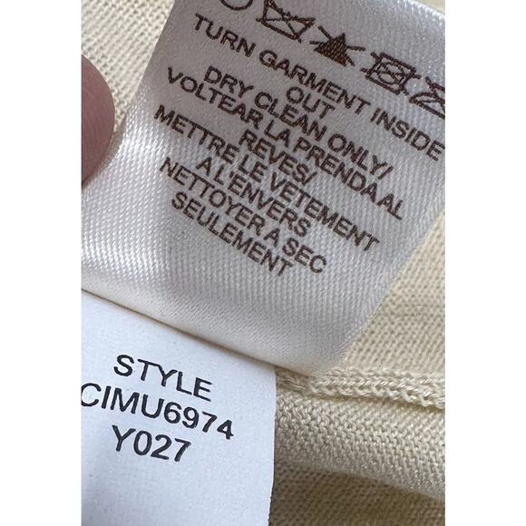 Vintage sigrid olsen beige brown beaded button Silk Tencel cardigan Size L - Picture 6 of 6